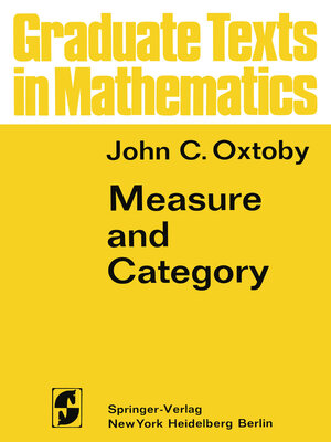 cover image of Measure and Category